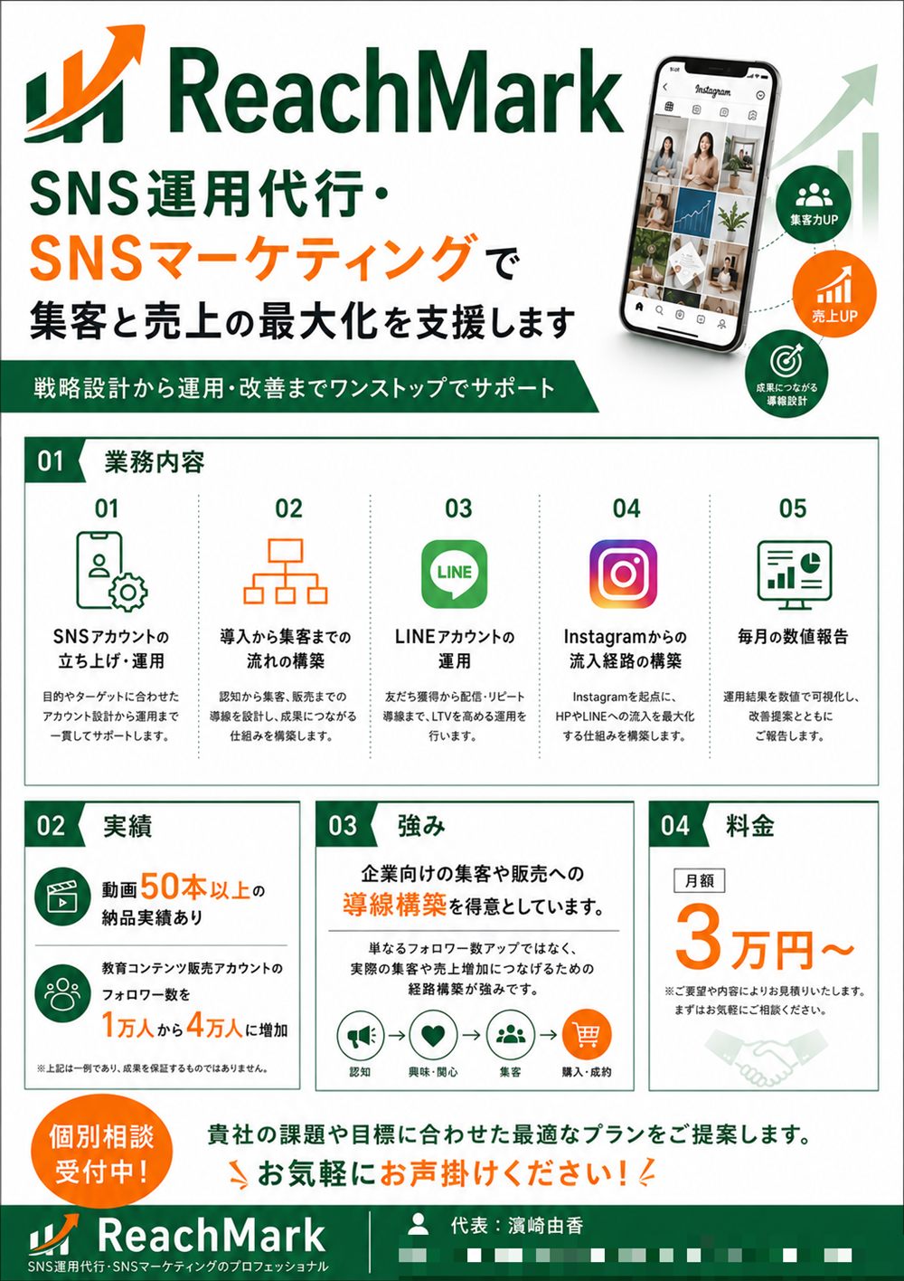 チラシ：ReachMark 自社チラシ